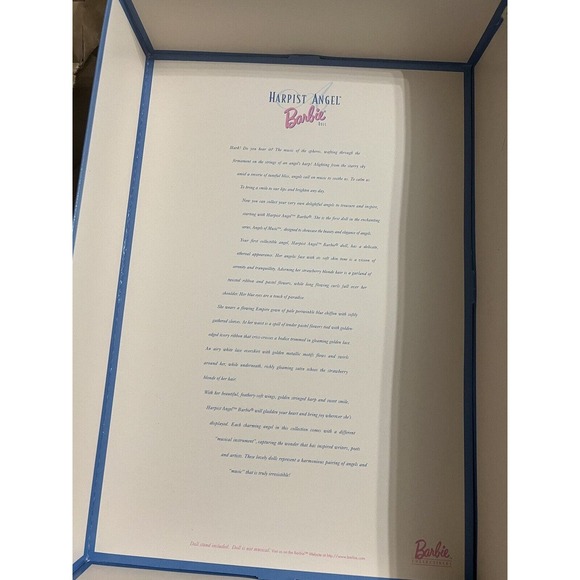 Barbie Angels of Music Collection 1st: Harpist Angel NRFB - Picture 13 of 14